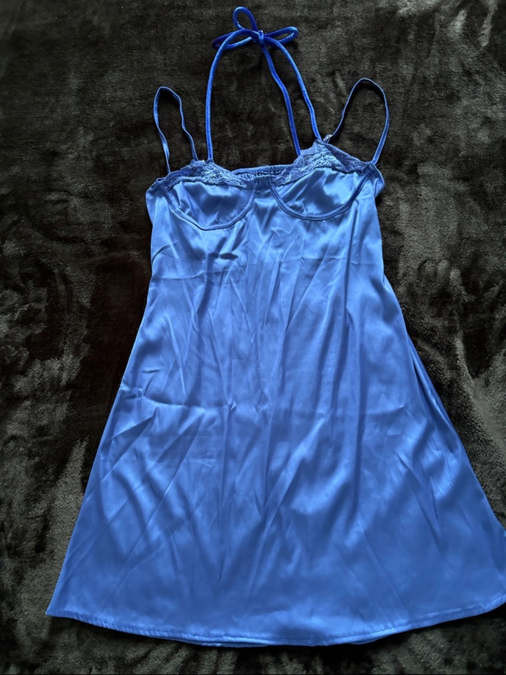 SHEIN Royal Blue Satin Slip Dress